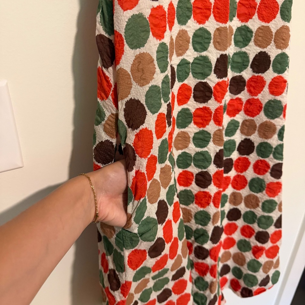 J.Crew Women 2 Polka Dot Cotton Sleeveless Button Back Pocket Sundress Multi - Picture 3 of 4